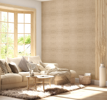 Papier peint salon beige tissu - TenStickers