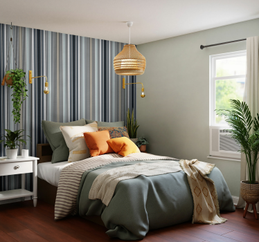 Papier peint rayures verticales classiques imitation tissu - TenStickers
