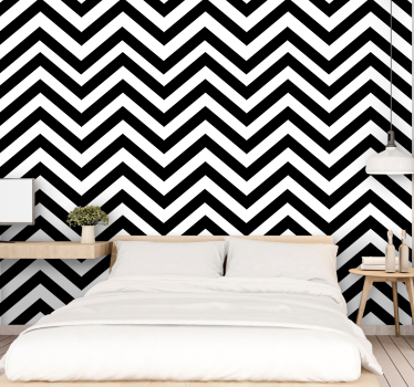 Papier peint rayures motif en zigzag - TenStickers