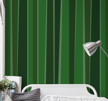 Papier peint rayures motif rayé vert - TenStickers