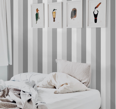 Papier peint rayures motif vertical gris - TenStickers