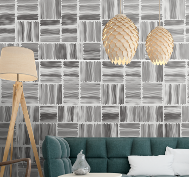Papier peint rayures motifs carrés rayés - TenStickers