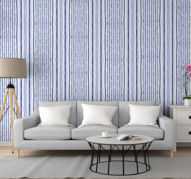 Papier peint rayures motif vertical bleu - TenStickers