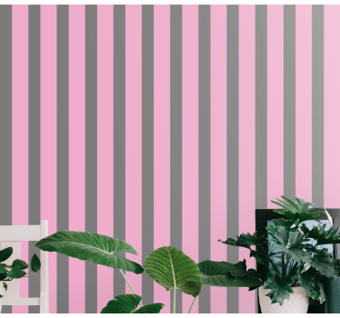 Papier peint rayures roses - TenStickers