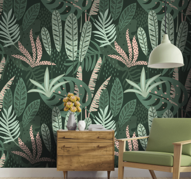 Papier peint retro Palmiers estivaux - TenStickers
