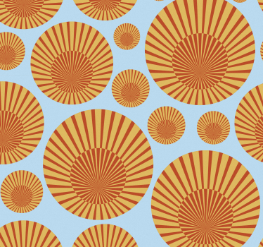 Papier peint rond Soleil des années 70 - TenStickers