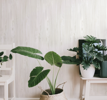 Papier peint vintage effet de bois blanc - TenStickers