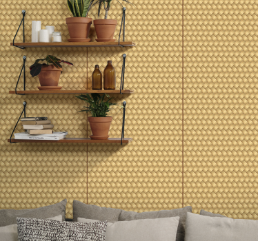 Papier peint vintage imitation osier - TenStickers