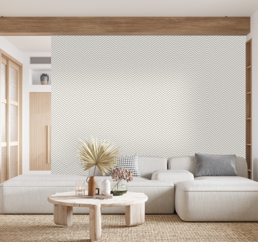 Papier peint vintage lignes en zigzags grises - TenStickers