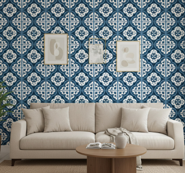 Papier peint salon bleu "majorique" portugais - TenStickers