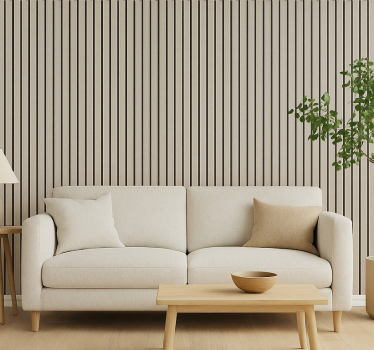 Papier peint salon bois beige et noir - TenStickers