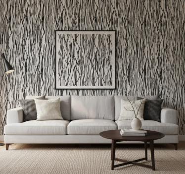 Papier peint salon branches noires fines - TenStickers