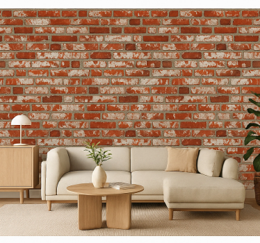 Papier peint salon brique 3d - TenStickers