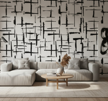 Papier peint salon brique blanche effet faux - TenStickers