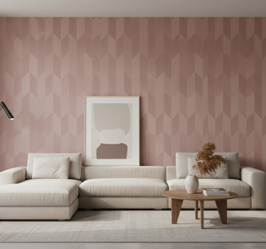 Papier peint salon chevron mauve géométrique - TenStickers