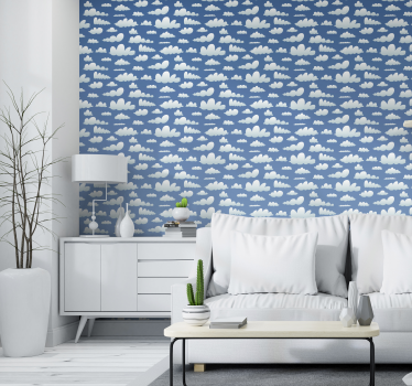 Papier peint salon conception de motif de nuage - TenStickers