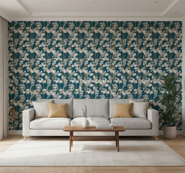 Papier peint salon corail des profondeurs - TenStickers