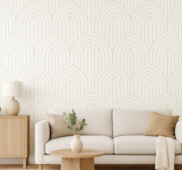 Papier peint salon design bois blanc - TenStickers