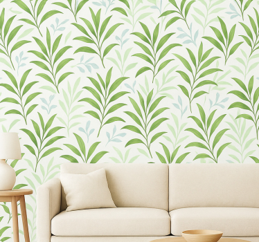 Papier peint salon design de grandes feuilles vertes - TenStickers