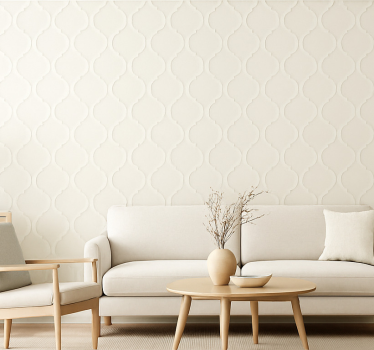 Papier peint salon design minimaliste élégant blanc cassé - TenStickers