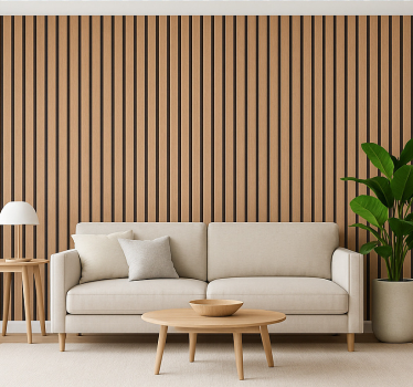 Papier peint salon effet bois noir et marron - TenStickers