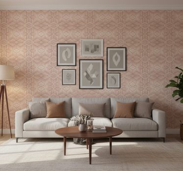 Papier peint salon effet texture bois clair - TenStickers