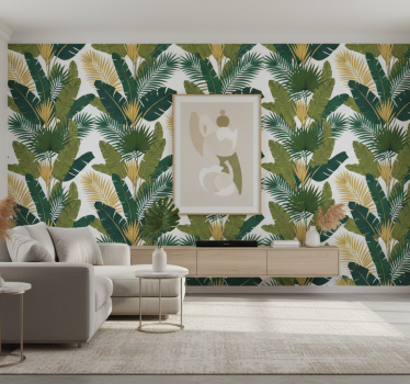 Papier peint salon feuillage de palmier luxe - TenStickers