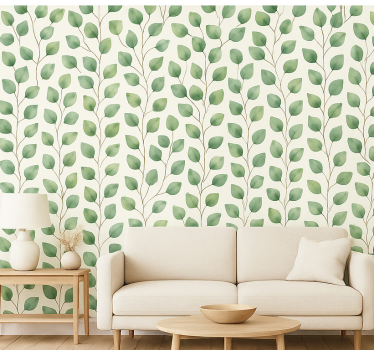 Papier peint salon feuille de forêt tropicale - TenStickers