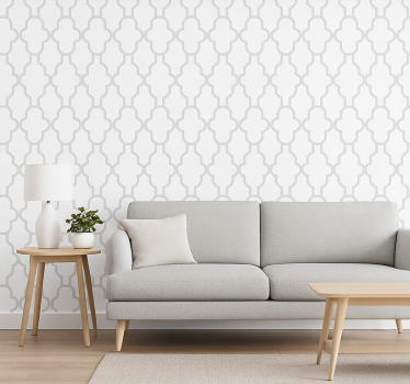 Papier peint salon géométrique gris - TenStickers