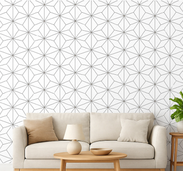 Papier peint salon hexagone abstrait - TenStickers