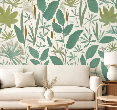 Papier peint salon jungle tropicale - TenStickers