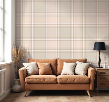 Papier peint salon modèle burberry - TenStickers