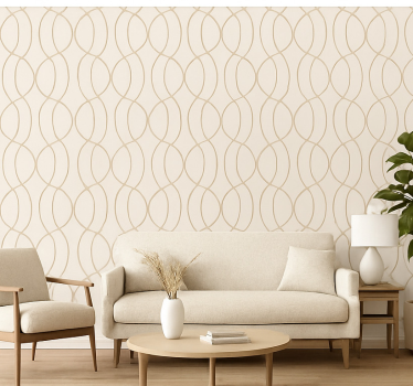 Papier peint salon motif bois clair - TenStickers