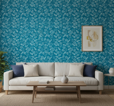 Papier peint salon motif feuilles - TenStickers