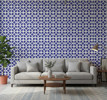 Papier peint salon motif géométrique superposé - TenStickers
