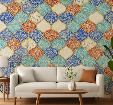 Papier peint salon motif marocain coloré - TenStickers