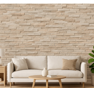 Papier peint salon motif pierre beige 3d - TenStickers