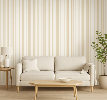 Papier peint salon motif rayé beige vega - TenStickers