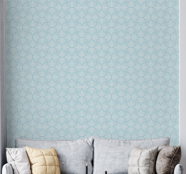 Papier peint salon motif spirales en bleu - TenStickers