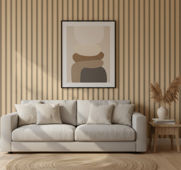 Papier peint salon motif tube brun minimaliste - TenStickers