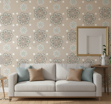 Papier peint salon motifs floraux élégants - TenStickers