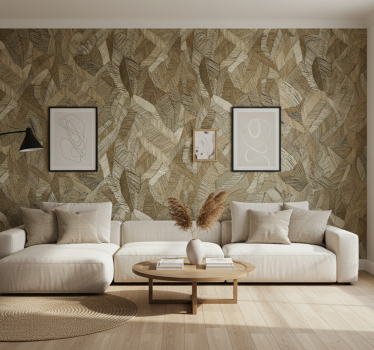Papier peint salon motifs géométriques terreux - TenStickers