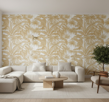 Papier peint salon palme dorée - TenStickers