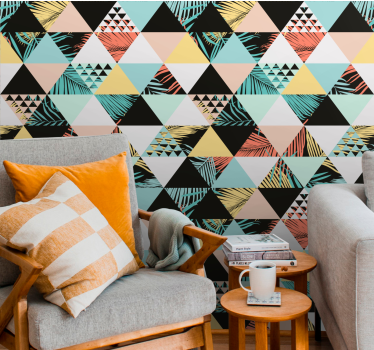 Papier peint salon Plage et triangles sticker tropical - TenStickers