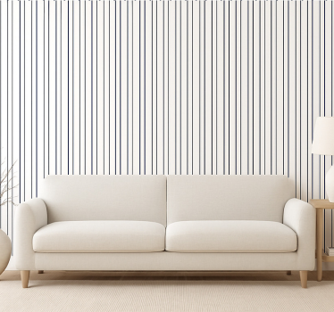 Papier peint salon rayures fines bleues et blanches - TenStickers