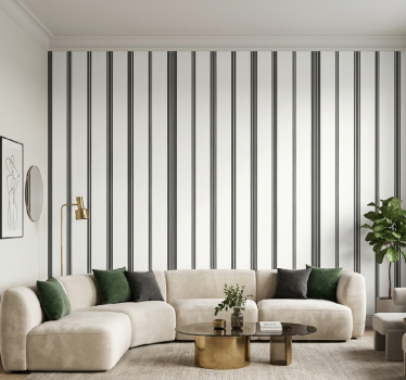 Papier peint salon rayures noires - TenStickers
