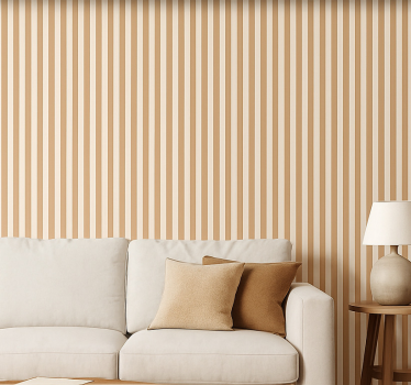 Papier peint salon rayures vintage beige - TenStickers