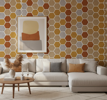 Papier peint salon texture alvéolaire - TenStickers