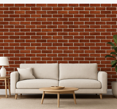 Papier peint salon texture brique rouge classique - TenStickers