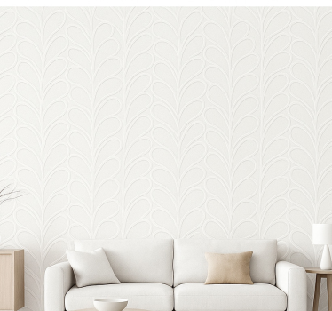 Papier peint salon texture feuille blanche 3d - TenStickers